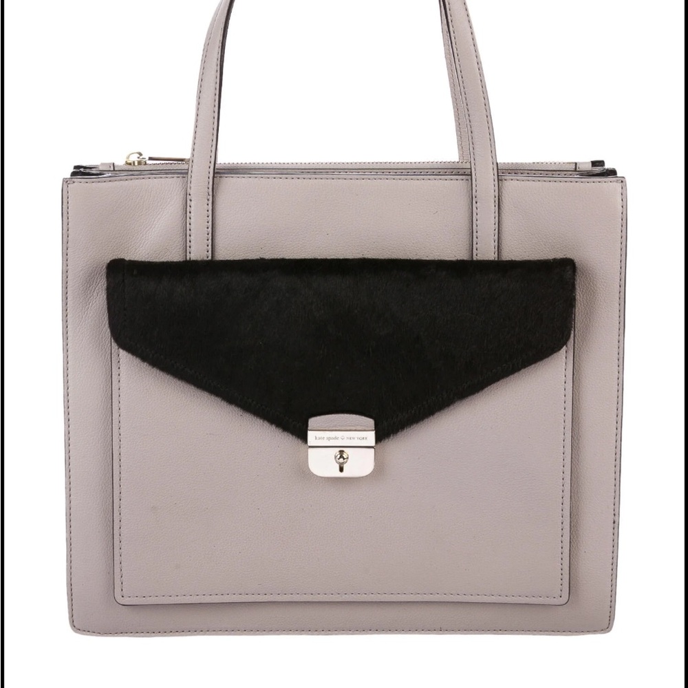 Kate Spade Mauve/Gray and Black Structured Purse